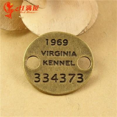 28*25MM 1969 Virginia Kennel 334373 Zinc alloy bronze plate connector charms metal pendant DIY jewelry accessories wholesale