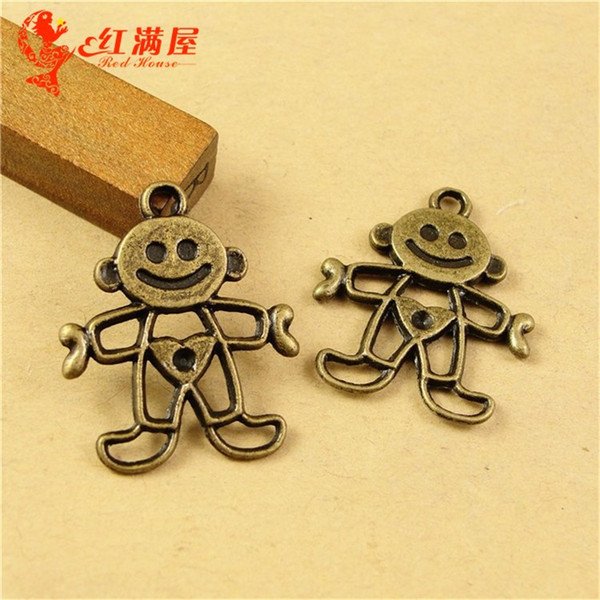 28*23MM Antique Bronze Retro boy charm pendant bead, DIY handmade jewelry accessories wholesale shop metal pendant vintage charm