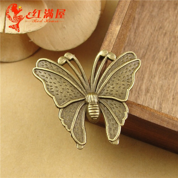 35*31MM Antique Bronze Retro insect animal butterfly charm pendant beads, mobile phone beauty accessories DIY brass accessories