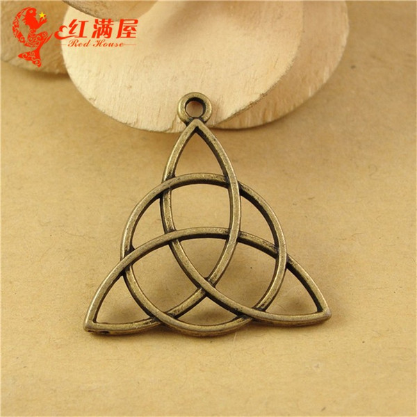 28*29MM Antique Bronze Vintage Celtic triangle delta flower of life charm pendant beads handmade jewelry making charms wholesale