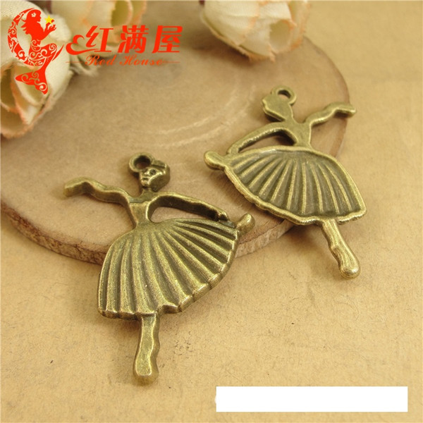 A4355 25*30MM Ainc Alloy ornaments accessories ballet dancer girl necklace Pendant, vintage ballerina charms for bracelet accessory dancing