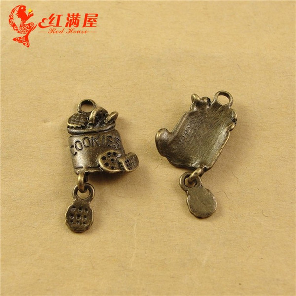 24*11MM Antique Bronze cookies charm pendant bead barrel national retro jewelry DIY jewelry wholesale, biscuit charm, food charm