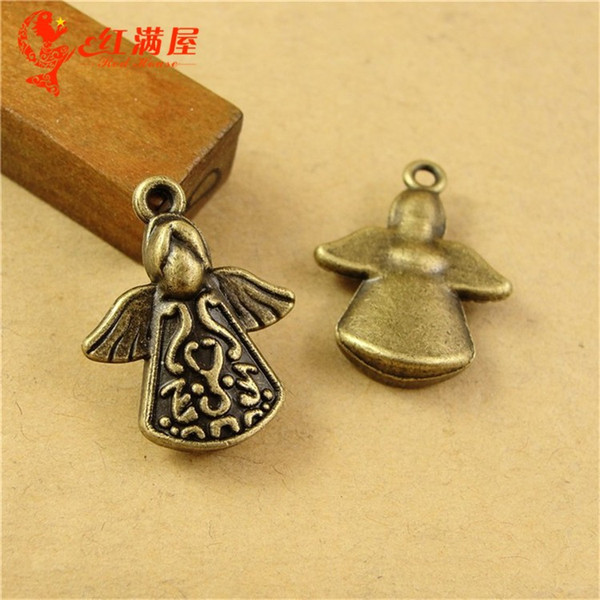 20*16MM Antique Bronze Angel charm pendant beads mobile phone accessories retro jewelry wholesale shop, cute old ancient charms