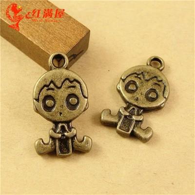 24*13MM Antique Bronze little boy charm pendant beads mobile phone accessories, DIY Retro Vintage Jewelry pendants for bracelet