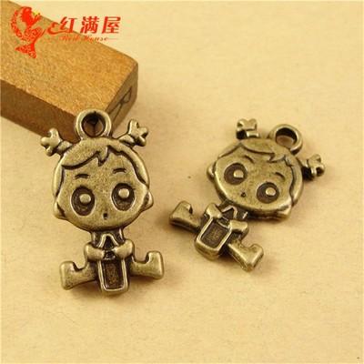 23*13MM Antique Bronze Retro Girl charm pendant bead, handcraft Jewelry Korea New charm for bracelets, charms for jewelry making