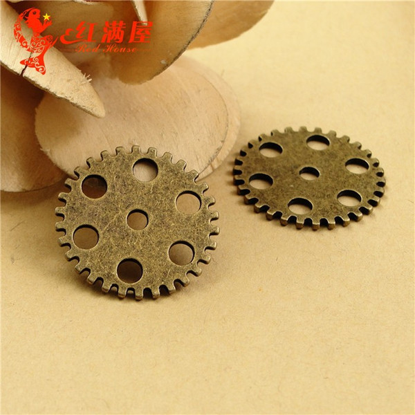 25MM Antique Bronze Vintage gear charm pendant beads parts, DIY jewelry accessories wholesale, vintage jewelry making charms lot