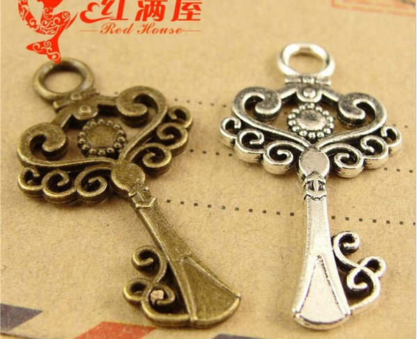 33*18MM Antique Bronze Manufacturer key pendant DIY accessories wholesale tree charms, vintage metal tibetan silver plated charm