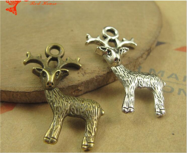 29*17MM Antique Bronze Retro sika deer pendant charm beads mobile phone accessories, animal charm nickle free, ancient jewellery