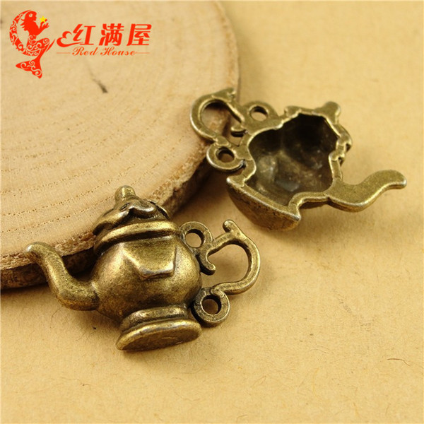 15*22MM Antique Bronze The new alloy part die-casting factory direct copper teapot charm pendant bead, charm for making necklace