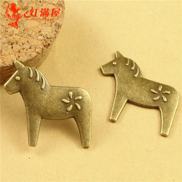 21*29MM Antique Bronze Single pony mobile phone beauty accessories retro jewelry wholesale, small animal horse charms pendant