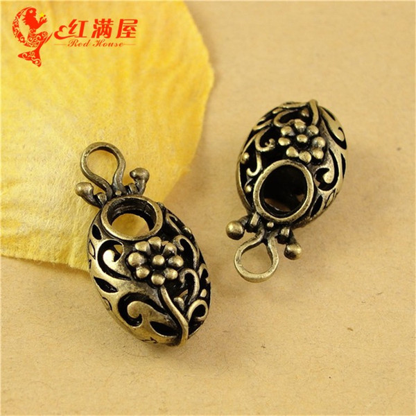 13*26MM Antique Bronze Hollow retro 3D filigree Flower Pendant, DIY handmade jewelry accessories material, vintage metal charms