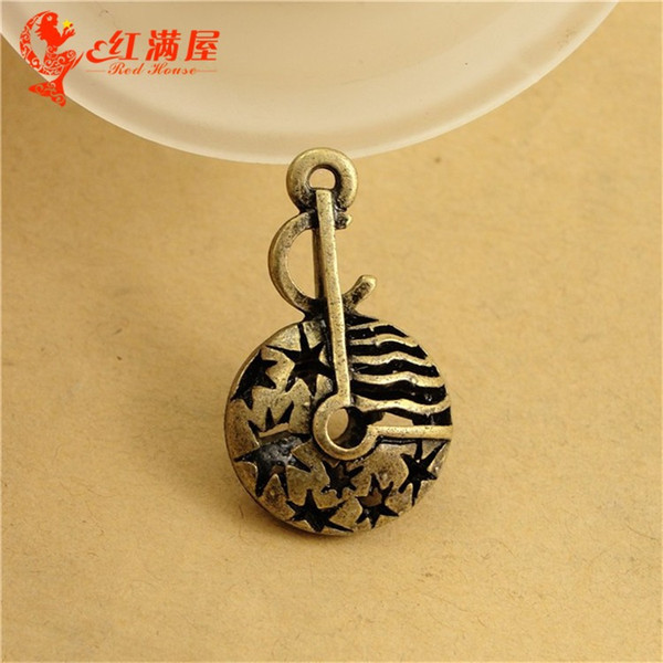 17*28MM Antique Bronze Hollow retro filigree 3D music symbol charm pendant beads jewelry, DIY accessories musical note charms