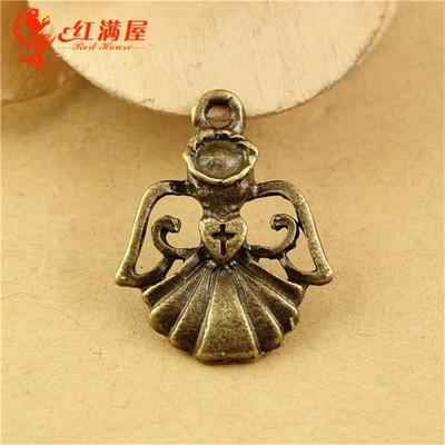 22*17MM Antique Bronze Angel charm pendant beads mobile phone accessories retro jewelry findings, jewelry components settings