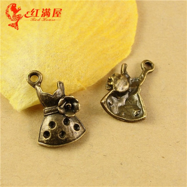 19*11MM Antique Bronze Retro flower girl dress charm pendant beads, mobile phone accessories manufacturers, metal garment charms