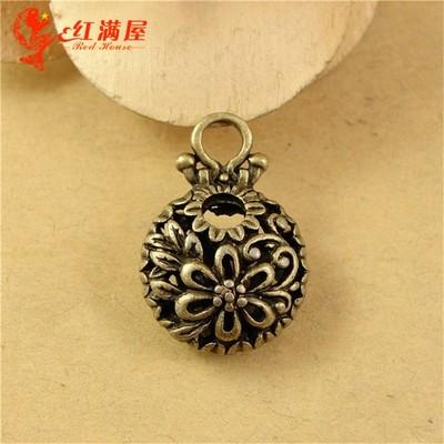 17*23MM Antique Bronze Hollow retro 3D filigree flower pendants, Korean jewelry accessories alloy charm, vintage tibetan charms