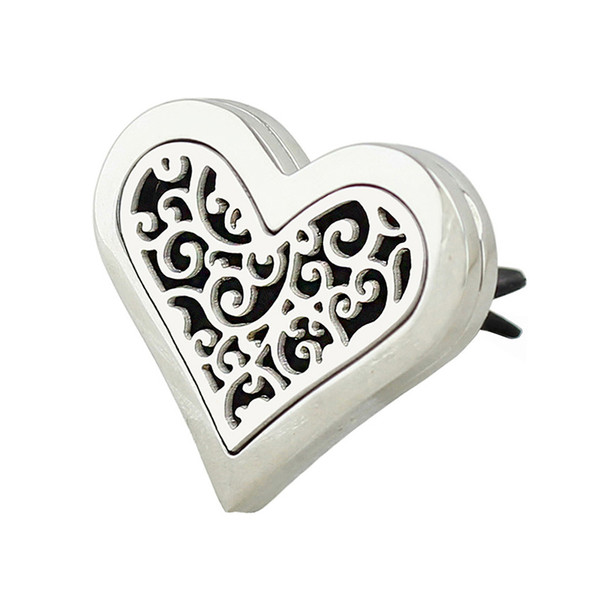 Wholesale Large Heart Shape Magnetic Car Aroma Perfume Locket 316L Stainless Steel Essential Oil Car Diffuser Locket Jewelry
