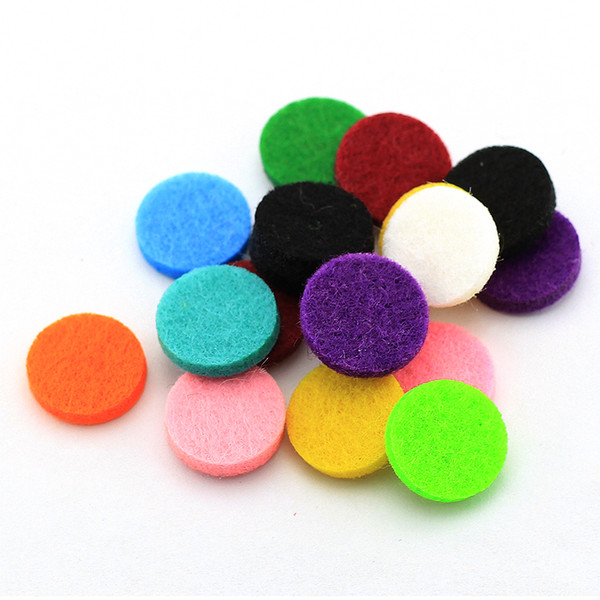 Hot Sale 18mm Round Colorful Felt Pads for 25mm Essential Oil Diffuser Perfume Locket Necklaec Penant