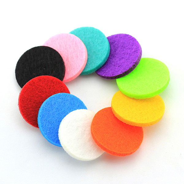 Hot Sale 27mm Round Colorful Felt Pads for 35mm Essential Oil Diffuser Perfume Locket Necklaec Penant