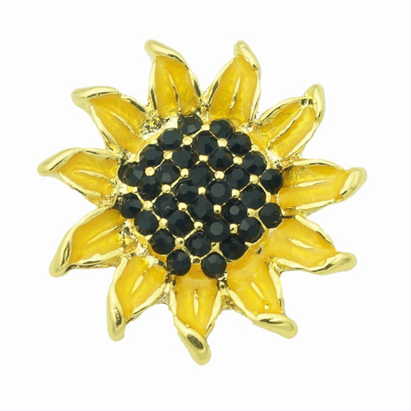 Noosa Big Crystal Sunflower Chunk 18mm Ginger Snap Button DIY Ginger Charms Chunks Bracelet Necklace Accessories