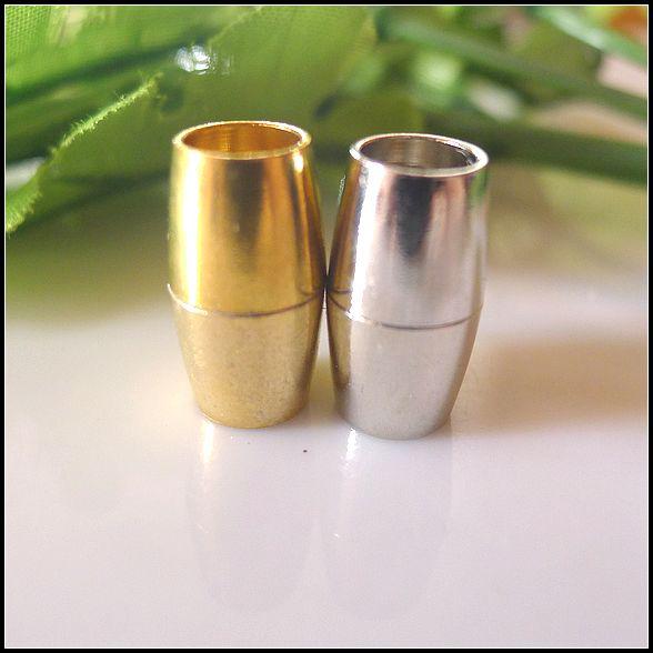 50pcs Antique Silver / Gold Plated Strong Leather Connector Magnetic Clasps End Caps For Leather Bracelet Necklace Clasps Jewelry Findings