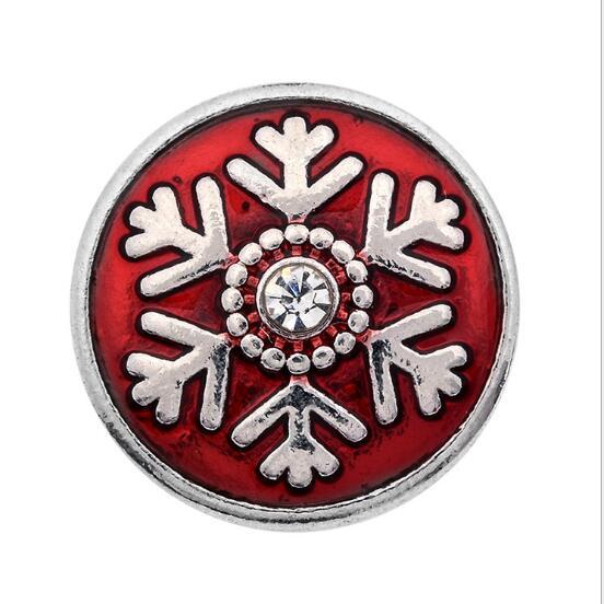 50 PCS Christmas Snap Button Jewelry Snowflake 18MM Snaps Buttons Charms for DIY Snap Jewelry Bracelet