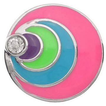 20 mm colorful circle clear rhineston snap button charms fit for snap jewelry 50 pcs per pack