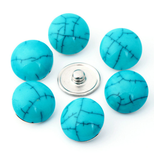 100 Pcs/ lot turquoise stone design noosa snap button good for 18-22mm snap jewelry 9 color for option
