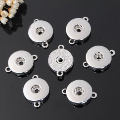 100 pcs fashion 18mm alloy snaps Chunk Charm for noosa Button leather Bracelets with Two holes