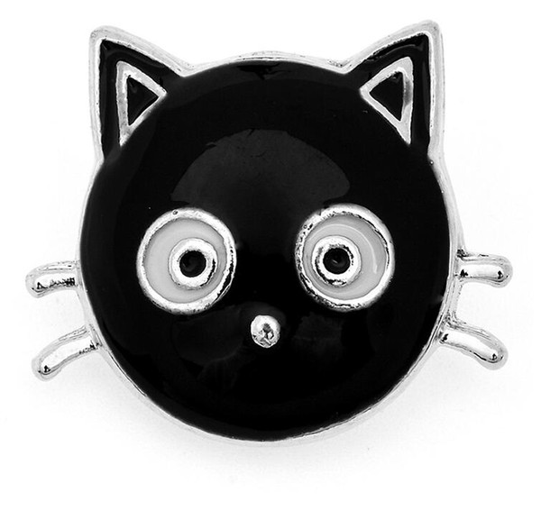 50 pcs Cat Oil Snap Button Jewelry Fit For 18MM DIY Snap Jewelry Charm Bracelet&Necklace Fashion