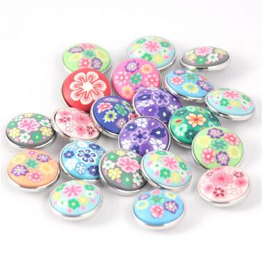 100 pcs colorful polymer clay 20mm noosa chunk snap buttons fit for your 18 mm snap jewelry