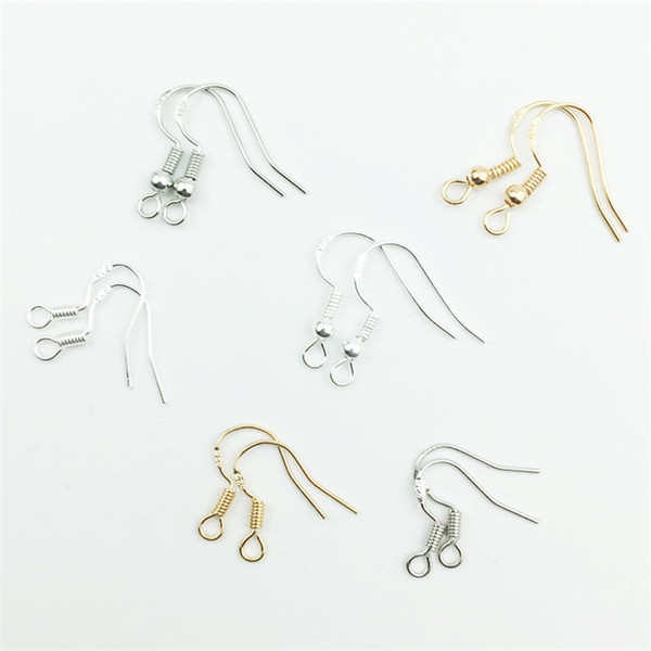 925 Silver Earring Findings Fishwire Hooks Jewelry DIY 15mm 2styles fish Hook Fit Earrings 200pcs/lot