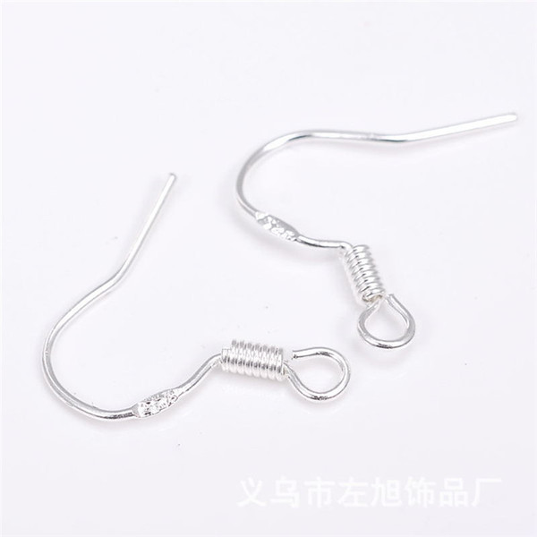 925 Silver Earring Findings Fishwire Hooks Jewelry DIY 15mm fish Hook Fit Earrings 200pcs/lot