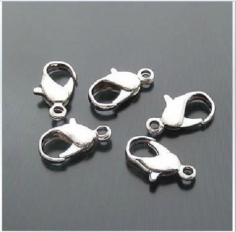 in bulk jewelry findings 20PCS/lot,strong Necklace Parts,316L Stainless Steel 13mm Lobster Clasps silver tone