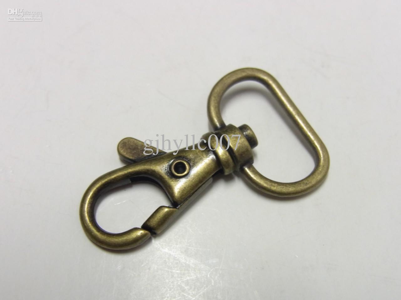 Free shipping 50pcs 25MM Bronze Plated Curved Lobster Clasps Swivel Trigger Clips Snap For Key Ring Or Backpack Jewelry findings