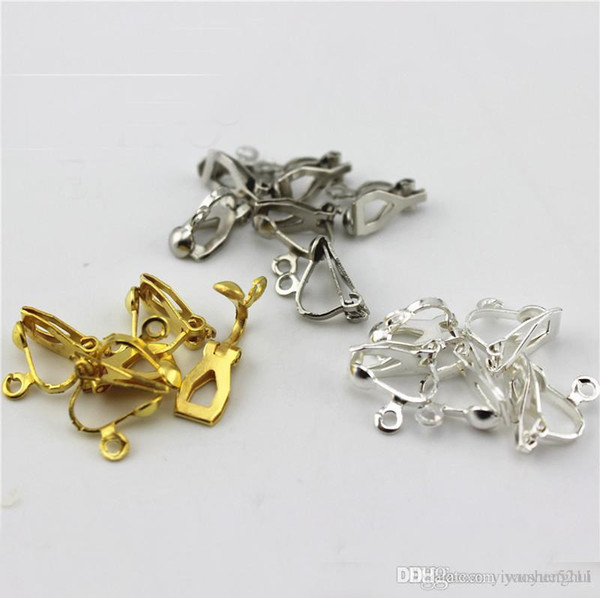 New with loop diy earring factory direct rock bottom valuable 100pcs/lot gold color brass material ear clip on earrings clip drop shipping