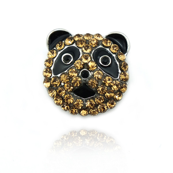 Brand New Fashion 18mm Snap Buttons Yellow Rhinestone Cat Metal Clasps Sewing DIY Bracelet Jewelry Accessories