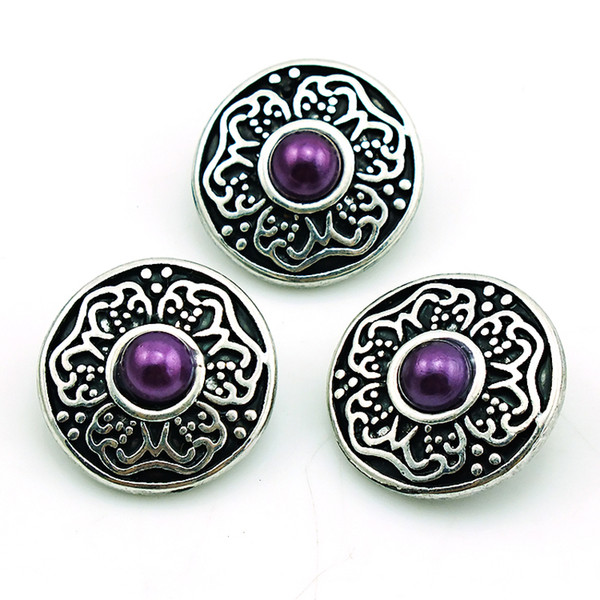 Fashion Noosa 18mm Snap Buttons Retro Pattern Charms Alloy Clasps Interchangeable DIY Necklace Jewelry Accessories NKC0062