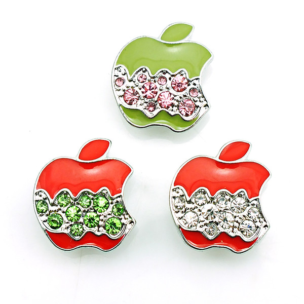 New Arrival Fashion 18mm Snap Buttons 3 Color Rhinestone Metal Ginger Alloy Clasps DIY Noosa Jewelry Accessories