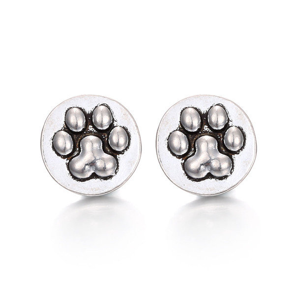 Cute Animal Footprint Metal Snap button 18mm 10pcs/lot for Women Bracelets Necklace Jewelry Accessories Wholesale TZ83