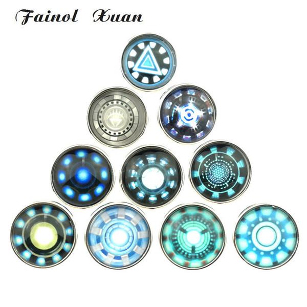 10pcs / lot High Quality Bohemia 18mm Glass Snap Button Jewelry Glass Charms Fit DIY Bracelet Snaps Jewelry C017