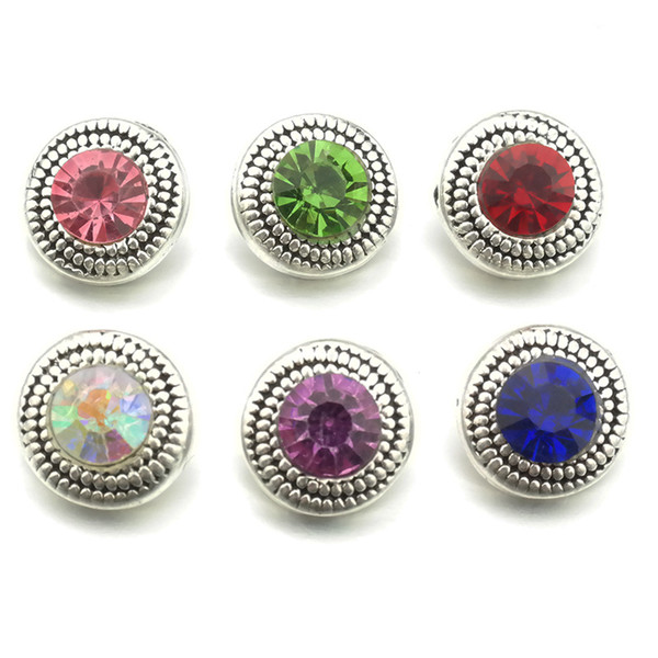 High Quality Charm Round Metal Crystal Snap button 12mm 10pcs/lot Suitable for Women Bracelets Necklaces Jewelry Accessories Wholesale B133