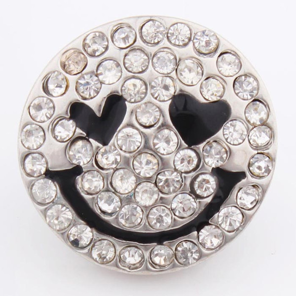 Noosa DIY Jewelry Accessory 18mm Cute smiley face chunks buttons Snap Button Interchangeable button