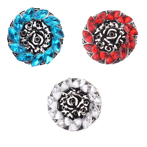 Angel bola NOOSA Ginger Snaps 3 Colors Vintage flower Crystal 18mm Button Jewelry