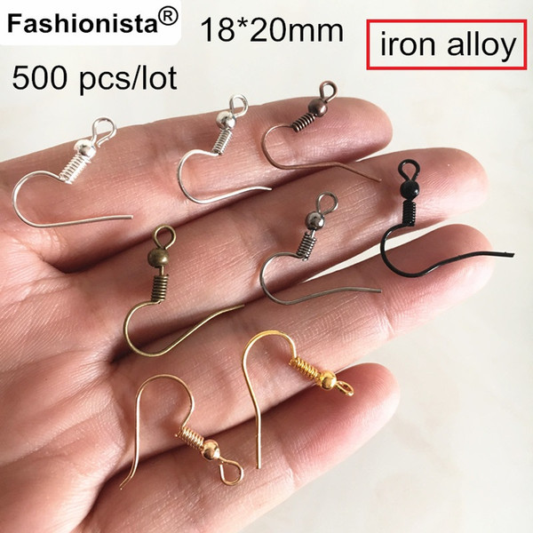 Fashionista - Wholesale 500 pcs Earrings Hook,18*20mm,Gold-color,Silver-color,Bronze,Black,Steel Color,Black Gunmetal,8 Colors