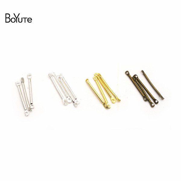 BoYuTe 200Pcs 4 Colors 20-25-30-35-40 MM Length Metal Brass Stick Connector Diy Hand Made Jewelry Accessories