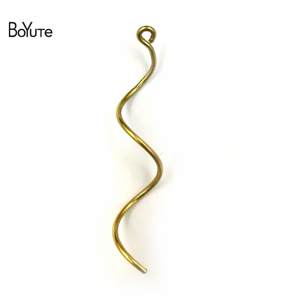 BoYuTe 50Pcs 1*43 MM Metal Copper Wave Wire with loop Diy Hand Made Jewelry Findings Components