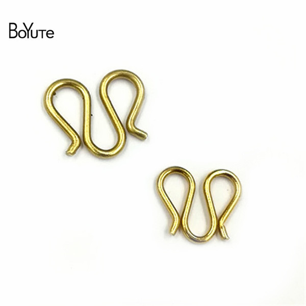 BoYuTe 200Pcs 10*11MM 11.5*13.5MM Metal Brass W Shaped Jewelry Clasp Diy Clasps for Bracelets