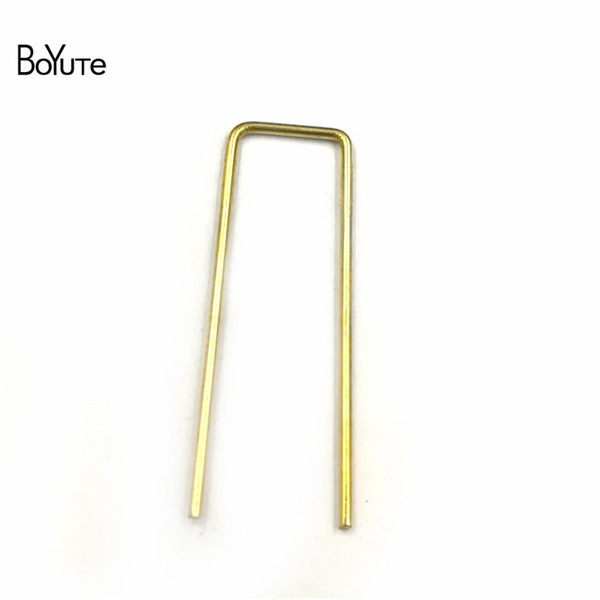 BoYuTe 100Pcs 0.8*8*25MM Metal Copper Wire Accessories Parts U Shaped Diy Hand Made Jewelry Findings Components