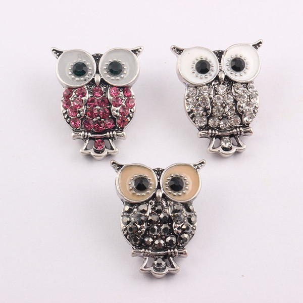 Noosa 18mm Snap Interchangeable Jewelry Owl Crystal Button Ginger Snap Jewelry