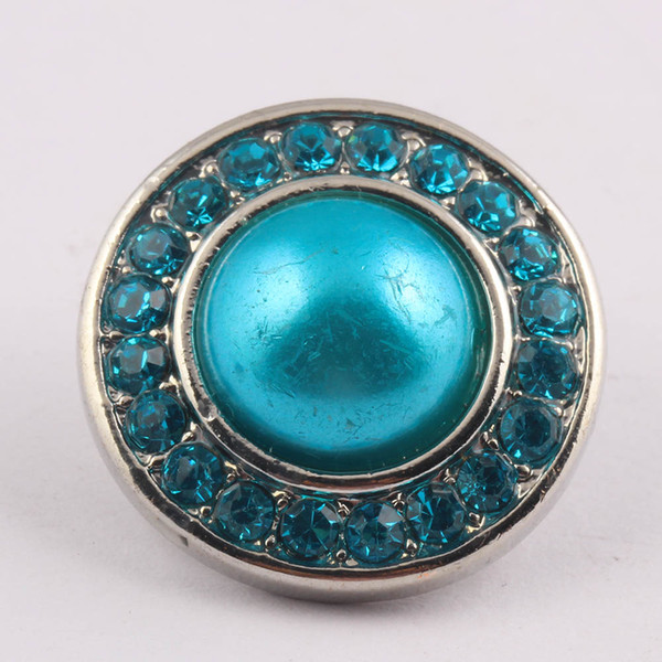 Noosa 18mm Snap Interchangeable Jewelry blue Snap Charm Crystal Button Jewelry